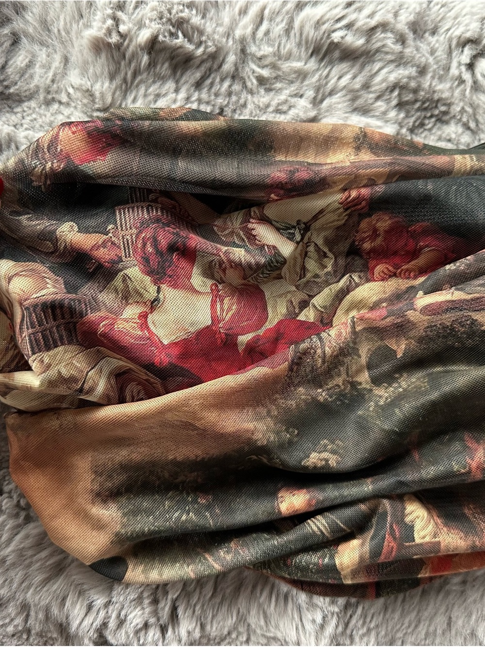 SHEIN Art-Print Ruched Bandeau Top in Multicolor - Picture 3 of 5